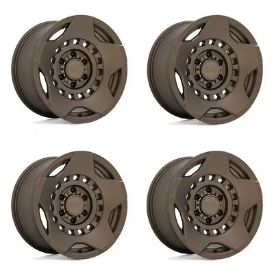 $1112 • Buy Set 4 17x9 5x5.0 Matte Bronze Wheels Black Rhino Muzzle Rims -18mm