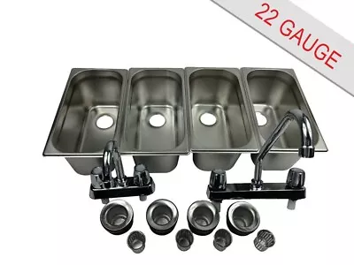 4 Compartment Concession Sink Portable Food Truck Trailer Hand Washing W/Faucets • $110.95