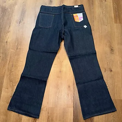 Vintage Mens Jeans Denim Bell Bottom Flare Leg Blue Jean Sears NOS 70s New 42 33 • $74.99