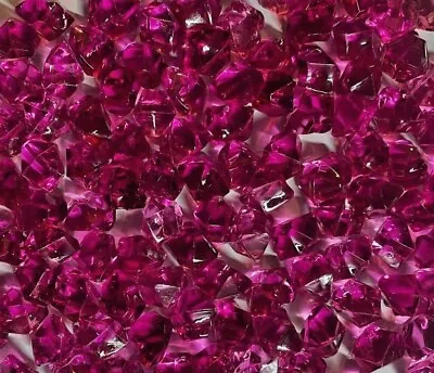 240 Acrylic Raspberry Ice Chunks Table Confetti Decoration Vase Fillers • £5.99