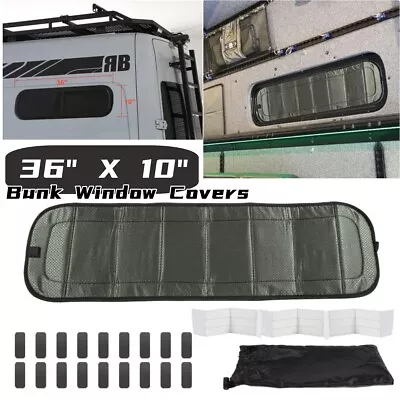 (36  X10 ) RV Bunk Window Cover Insulated Blackout Van Bunk Sliding Window Cover • $50.98