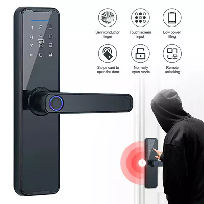 Digital Door Lock Fingerprint APP Card Password Key Electronic Security Lock UK • £58.99