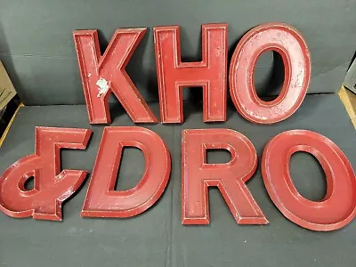 Vintage 8 Inch Aluminum Red Sign Letters Marquee • $49