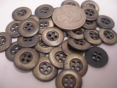 New 6 Distressed Brass Finish Metal Buttons Sizes 7/8 13/1611/16 5/81/2 AB5 • $2.25