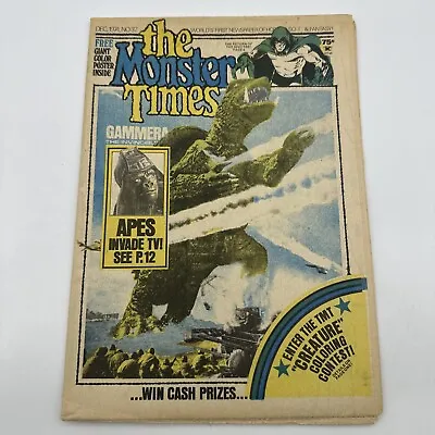 The Monster Times Magazine Newspaper Vol. #1 Issue #37 DEC 1974 GAMMERA Cover • $25