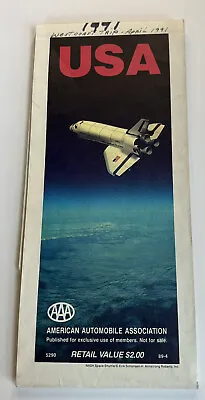 Vintage AAA USA Map  1989 - NASA Space Shuttle Cover ~ AAA • $4.99
