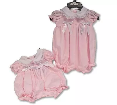 Prem Baby Girls Rompers Summer Clothes Pink Bow Romper Outfit Tiny Preemie Girl • £12.95