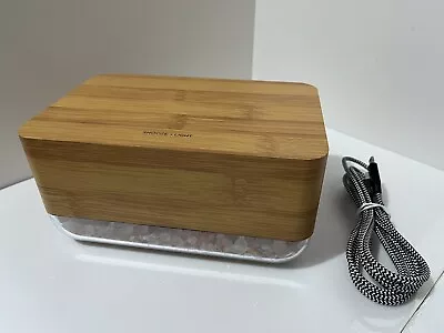 Vibes Bamboo Sunrise Alarm Clock With Wireless Qi Charging Colour Changing USED • £23