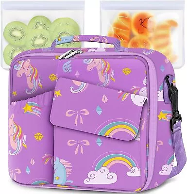 TORRYZA Kids Lunch Bag Expandable Lunch Box For GirlsBoysWomen Double Insulat • $12.99