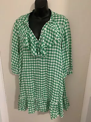 $115 • Buy Scanlan Theodore Check Ruffle Front Dress