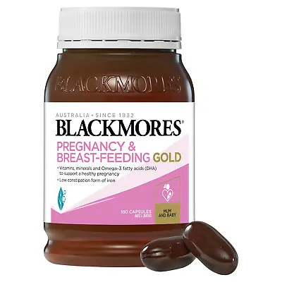 Blackmores Preg+Breastfeed Gold (180 Caps) For Pregnancy Lady • $43.95