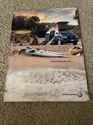 Vintage 2001 VOLKSWAGEN EUROVAN Car Print Ad  HOME IS WHERE THE CAR IS  • $6.99