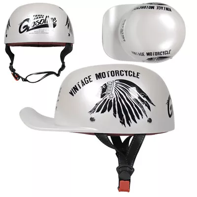 DOT Certified Vintage Motorcycle Half Helmet With Baseball Cap Design Adults • $38.99