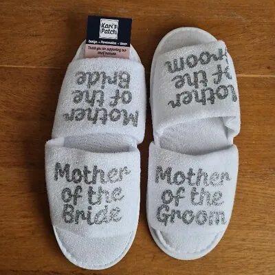 £4.25 • Buy Personalised Wedding Bride Bridesmaid Etc Spa Slippers - Adult And Kids Sizes