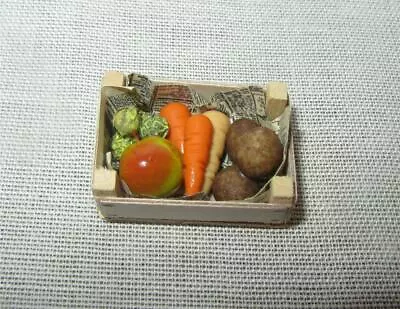 Miniature Dollhouse 1:12 Scale Mixed Vegetables In Wood Box - F96 • $7.50