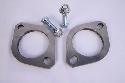 MILD STEEL 2  / 52mm PAIR Of Exhaust Flanges For Pipe Repair With Bolts 2 Hole  • £13.99