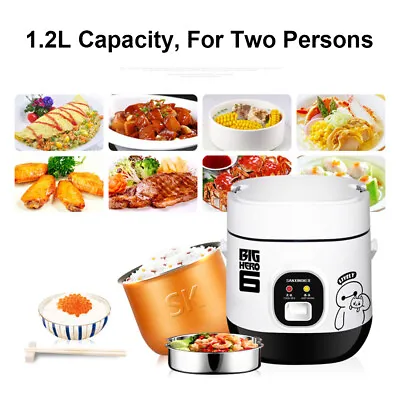 AU Electric Rice Cooker Portable Mini Cooking 1-2Person With Steamer 1.2L 3 CUP • $32.49