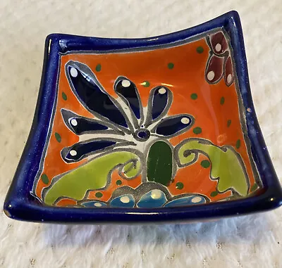 Talavera Candy Dish Square Handmade Hand Painted Kitchen Mexican Pottery 3.5” • $18