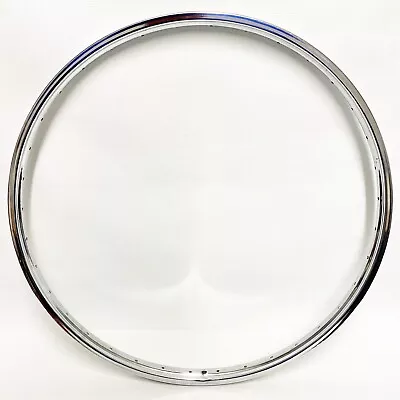 Vintage Schwinn 24 X 1-1/4 / 1-3/8 S-5 36-hole Drop Center Steel Chrome Rim • $85.95