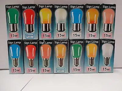 6 X 15watt Coloured Pygmy Sign Light Bulbs BC Or SES • £8.45