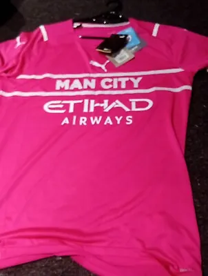 Men's Large. Puma Manchester City Pink Goalkeeper Jersey BNWT • £25