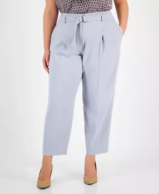 Bar III Plus Size Belted Textured Crepe Pants TR 1755 • $17.96