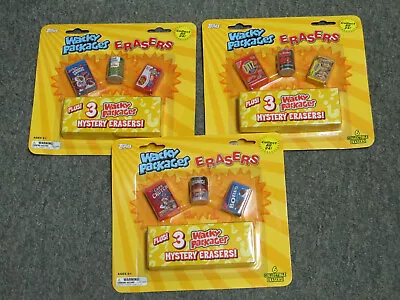 Lot Of 3  Topps Wacky Packages Erasers Blister Pack   6 Erasers Per Pack • $9.95