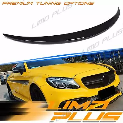 For 2015-2021 Mercedes W205 Sedan C200 C300 C63 AMG Rear Spoiler Gloss Black • $164