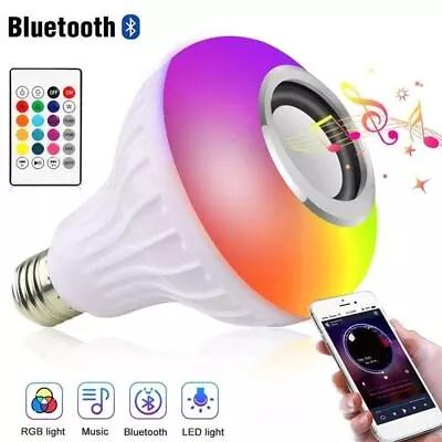 RGB Smart Bluetooth Speaker LED Music Bulbs Wireless Lighting Lamp • $18.65