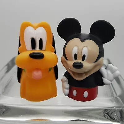 2 Disney Mickey & Pluto Finger Puppets Bath Time Fun Toys Cake Topper • $8