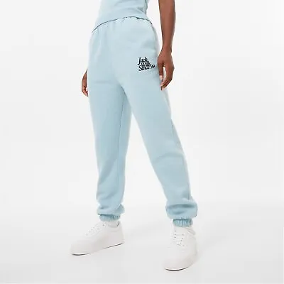 Jack Wills Womens Slim Graphic Jogger Closed Hem Fleece Jogging Bottoms • £22