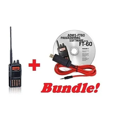 Yaesu FT-60R Handheld & Yaesu ADMS-1J Programming Cable And Software Bundle • $258.70