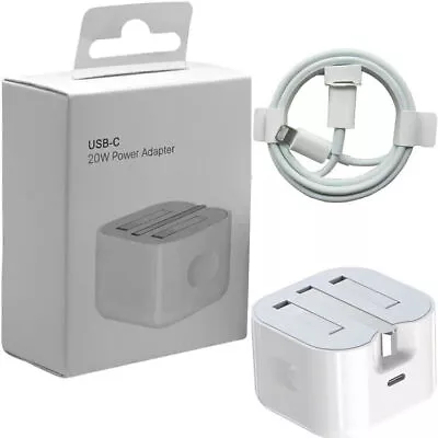 For IPhone 15 14 13 12 11 Pro Max X Fast 20W USB-C PD Plug Charger Adapter Cable • £1.99