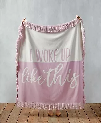 Martha Stewart Whim Collection 'I WOKE UP LIKE THIS  Large Blanket 50 X 60 In • $59.99