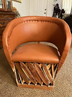 Mexican Woven Rustic Handmade Pig Leather Vintage Equipale Chair Equipal Cushion • $247