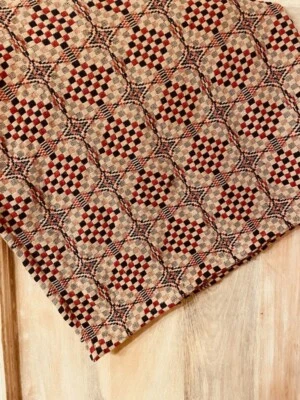 $19.95 • Buy New Primitive Americana RED NAVY TABLE SQUARE Woven Coverlet Tablecloth Topper