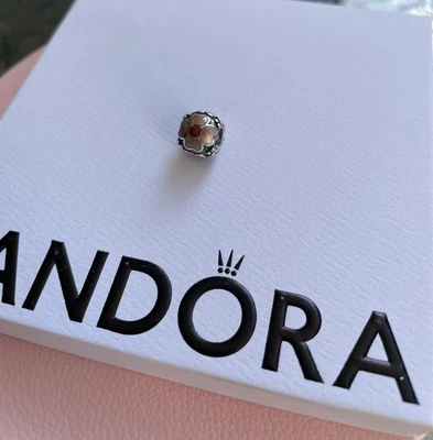 $18 • Buy Pandora Silver Pink & Red Enamel Daisy Charm