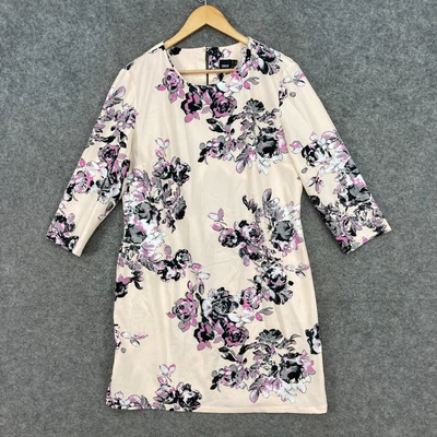 $18.95 • Buy Asos Womens Dress Size UK 18 Multicolour Floral 3/4 Sleeve Mini Shift J10202
