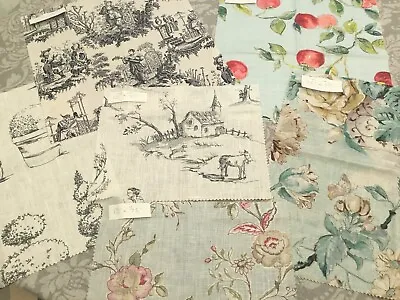 Cabbages & Roses & Others Fabric Remnants - 6 Pieces • £11