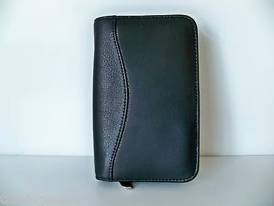 Black Top-Grain Leather Mobile Cell Phone Case Zippered Portfolio Wallet • $69.95