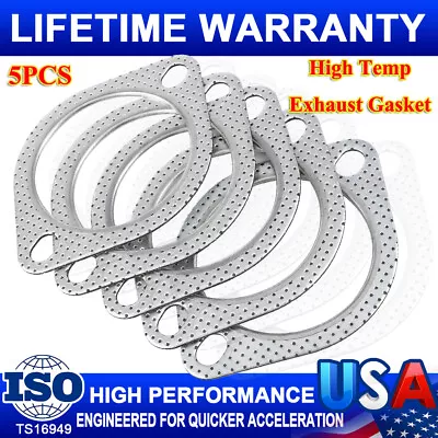 3 Inch Exhaust Gasket 2-Bolt 78mm Flange High Temperature Gasket Fire Ring 5PCS • $9.99