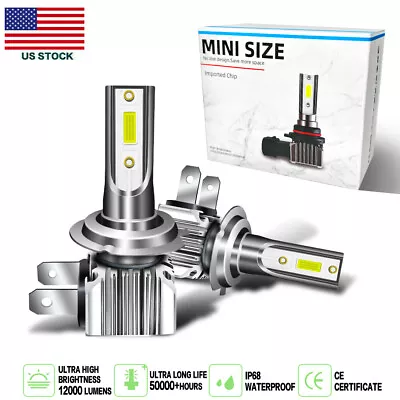 2PCS H7 LED Headlight Bulbs Hi/Low Beam White 6000K High Power 12000LM • $14.99