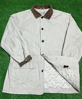 Vintage LL Bean Jacket Canvas Barn Work Chore Hunting Coat Corduroy Collar 0BGW5 • $39.99