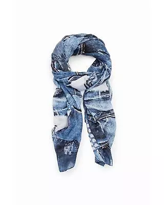 Desigual Print Scarf In Polyester  -  Scarves & Shawls  - Blue • $124.30