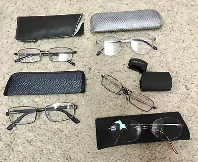 Lot Of 5 Pairs Men's Reader Eye Glasses +1.50 Various Brands FG M+ Magnivision • $6.99