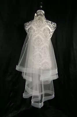 2 Layer Wedding Veil Ivory Tulle Horsehair Edge • $8.99