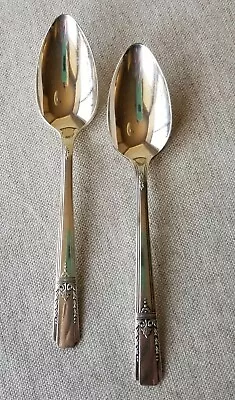  Vintage 1881 Rogers Oneida Silver Plate Pattern Lady Drake 2- Teaspoons • $14.99