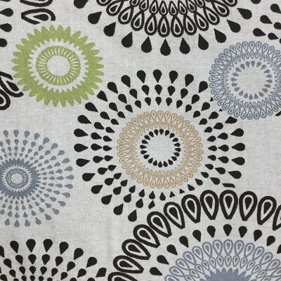Decorative Circles Fabric | Beige / Brown / Green / Grey | Home Decor /... • $7