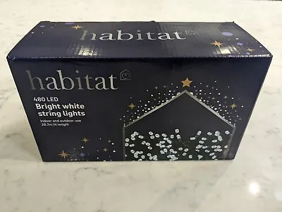 Habitat 480 Bright White String LED Christmas Fairy Lights • £12.50