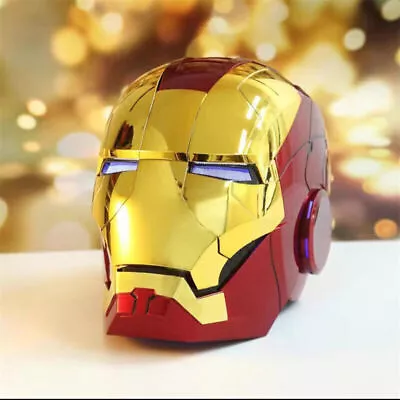 New AUTOKING Iron Man MK5 1:1 Helmet Wearable Voice-control Golden Mask Cosplay • $178.99